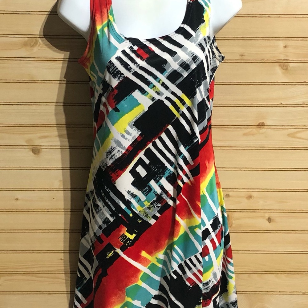 Colorful Abstract Print Women's Dress